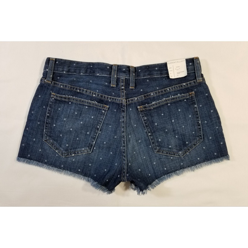 Current/Elliott The Boyfriend Short In Love White Stars Denim NWT 23 24 25 $198 - Picture 6 of 15